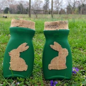 Bunny jar flower vases